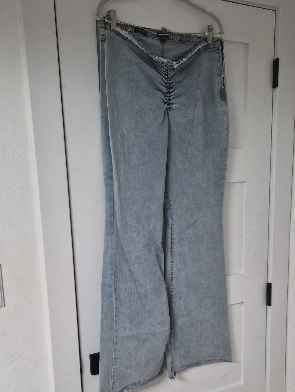 wild fable Light Blue Wide-Leg Jeans with Ruched Front